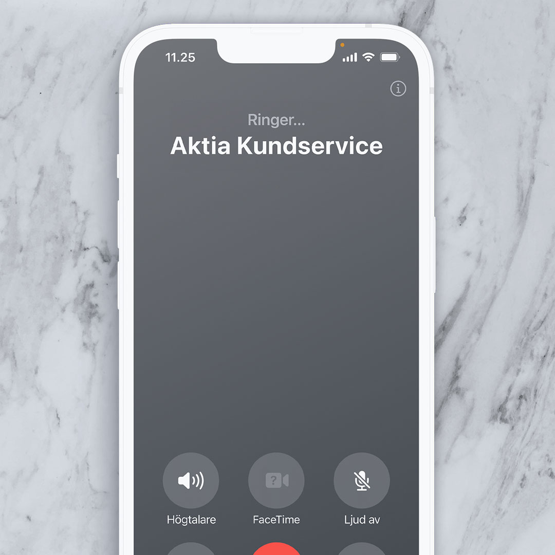 1. Ring Aktias kundservice