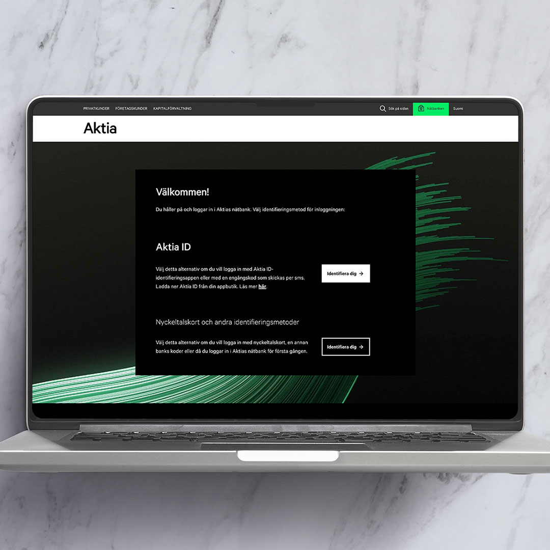 1. Gå till inloggningssidan för nätbanken eller annan digital tjänst