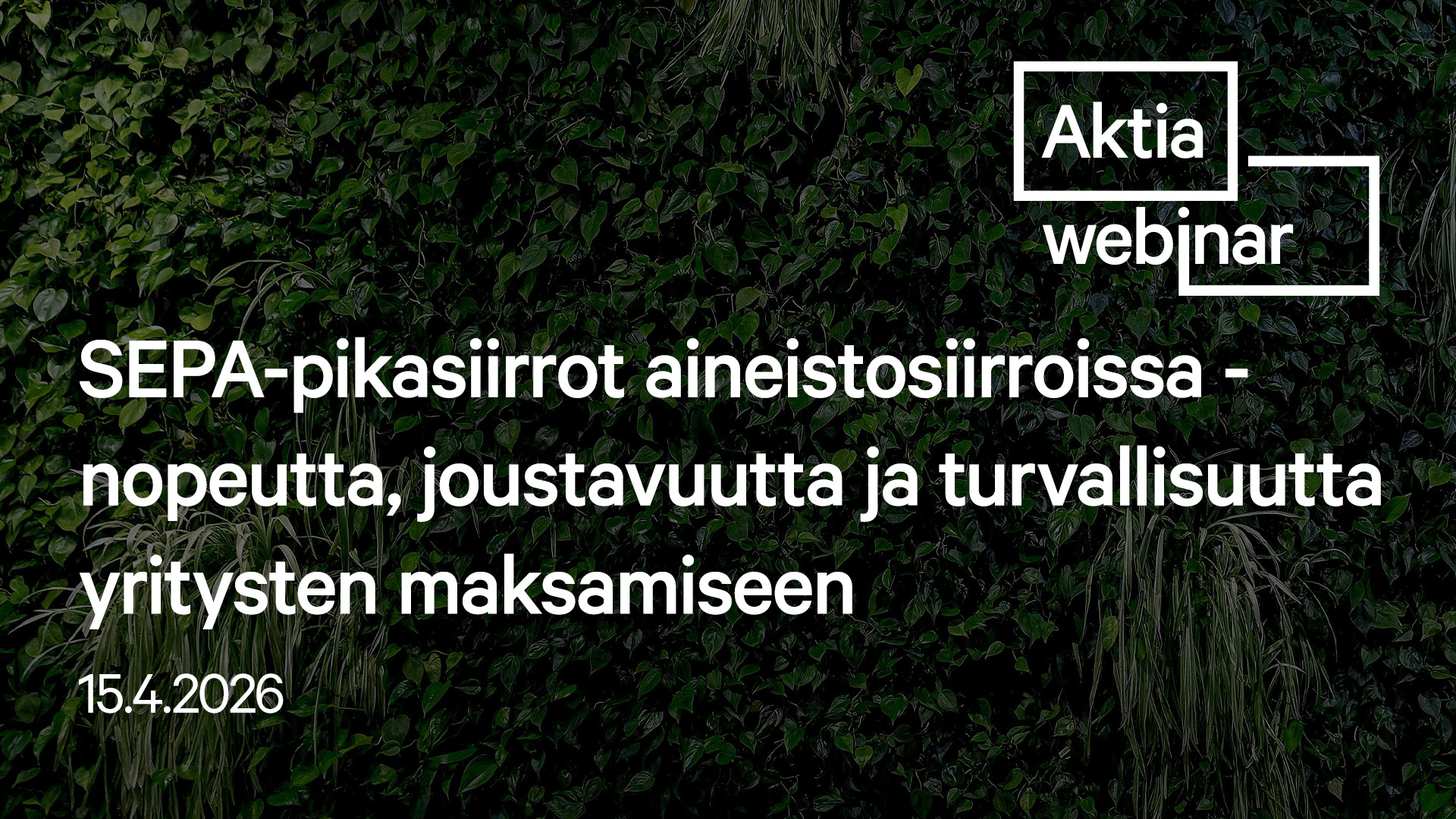 SEPA-pikasiirrot webinaaritallenne