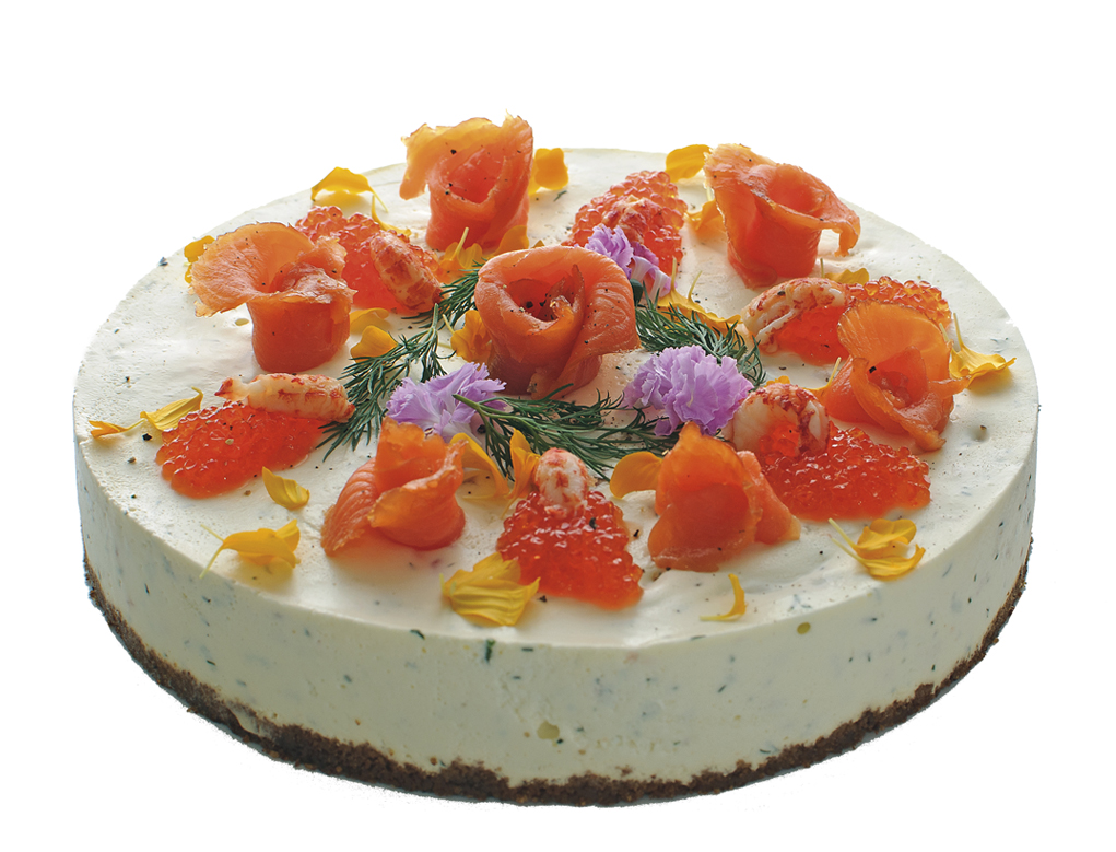 Kylmäsavulohi-juustokakku