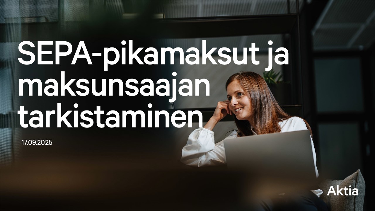 Webinaaritallenne: SEPA-pikamaksut ja maksunsaajan tarkistaminen - 17.9.2025