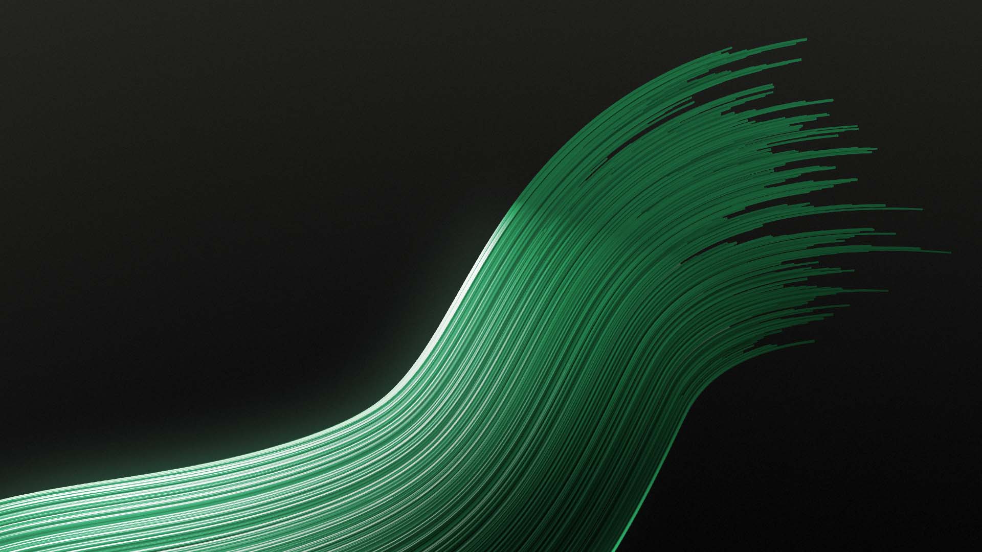 Vihreä abstrakti aalto musta tausta